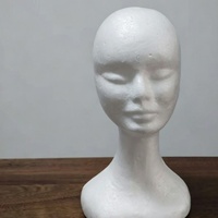 Tête de mannequin en mousse de polystyrène blanche, modèle artisanal pour la coiffure et la pratique cosmétique