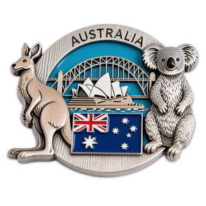 Bán Buôn Tùy Chỉnh Thiết Kế 3D Kim Loại Nghệ Thuật Deco Thân Thiện Với Môi Hình Dạng Tùy Biến Quốc Gia Thành Phố Điểm Du Lịch Tủ Lạnh Nhà - Product Image 1