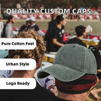 Gorra de béisbol unisex vintage de algodón lavado con logo personalizado al por mayor, gorra de camionero ajustable, gorra deportiva teñida y desgastada, gorra de papá en blanco.