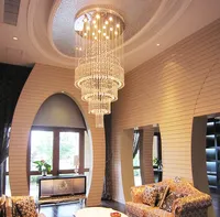 Lustre moderne de luxe en cristal, grand luminaire suspendu en spirale pour villa, hall de grande hauteur, projet hôtelier