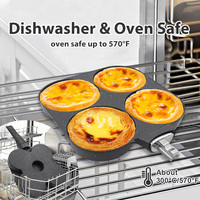 Poêle à crêpes et omelettes 4 tasses en alliage d'aluminium à fond induction, sans BPA, saine pour la cuisson du petit-déjeuner, antiadhésive, compatible lave-vaisselle
