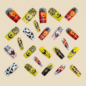 <span class=keywords><strong>Faux</strong></span> <span class=keywords><strong>ongles</strong></span> à presser pour Halloween, design citrouille et toile d'araignée, personnalisables, pour femmes, pour fête d'Halloween - Product Image 6