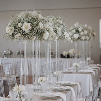 Bola de Flores Artificiales de Seda de 80 cm con Rosas y Paniculata, Decoración para Mesa de Boda, Salón y Sala de Exposiciones