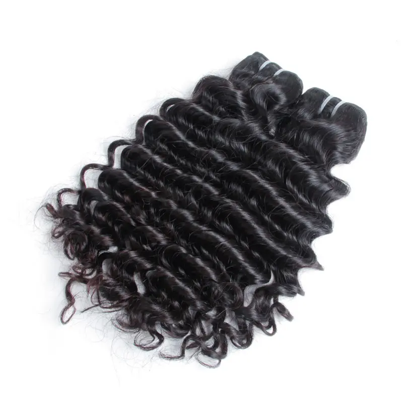Capelli vergini malesi 100% capelli umani allineati con cuticole visone a onde profonde fascio di capelli della Malesia