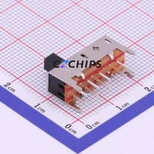 SS23H38L5 Slide Switch Through hole Component (THT) Switch Double Pole Three Throw Rectangle Pin Header PC Pin 19.5mm - Product Image 1