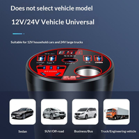 Inversor de Corriente para Auto 12V/24V 220V, Convertidor de Energía con Encendedor de Cigarrillos, Cargador con Puertos USB-A y Tipo-C, Carga Rápida QC3.0, Interruptor Táctil