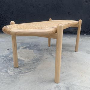 <span class=keywords><strong>Banc</strong></span> en bois massif et en rotin naturel de style nordique <span class=keywords><strong>contemporain</strong></span> pour chambre à coucher, <span class=keywords><strong>entrée</strong></span> ou salon <span class=keywords><strong>d</strong></span>'appartement, terrasse - Product Image 2