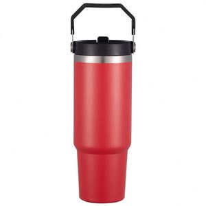Travel Coffee Beverage Tumbler with Easy Grip Handle, 30oz Stainless Steel <b>Insulated</b> <b>Cup</b> for Car Office and Outdoor - Product Image 3
