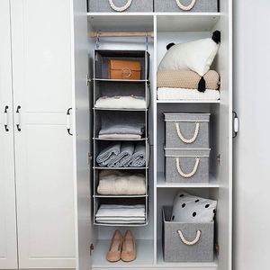 Foldable Custom Manufacturer Hanging Organizer <b>Storage</b> Wardrobe 6 Layers Non-Woven Fabric Closet Organizer - Product Image 6