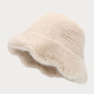 Fluffy Fuzzy Warm Bucket <b>Hat</b> Winter Women Faux Fur Bucket <b>Hat</b> - Product Image 5
