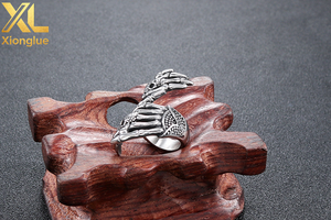 Vintage Stainless Steel Hip Hop Cluster <b>Rings</b> for <b>Men</b> <b>Silver</b> Color Skull Cluster <b>Rings</b> for Women - Product Image 6
