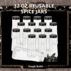 32 Oz Lớn Tái Sử Dụng Gia Vị Shaker Rỗng Bột Lưu Trữ Container Nhựa Gia Vị Lọ Với Shaker Có Nắp Đậy Cho Thảo Mộc Gia Vị - Product Image 3