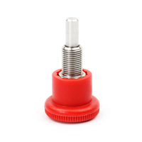 Pin Plunger Indeks Terpasang Keras dengan Beban Tinggi, Pin Indeks Kenop Merah, Pin Plunger Pegas Baja Tahan Karat AISI 303 Khusus untuk Peralatan