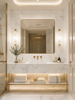 Grande dalle de marbre artificiel blanc poli, motif ventre de poisson élégant, moderne, durable, personnalisable pour villas, halls d'hôtels et usines