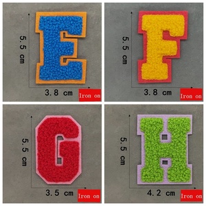 Gran oferta, 55mm, hierro en sellado térmico, bordado 3D, parche de letras de chenilla, accesorio de ropa DIY, toalla bordada, alfabeto inglés - Product Image 3