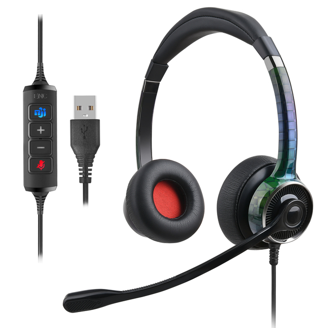 New Trending Dual Ear Noise Cancelling Call Center Headset Pc Headphones for Company