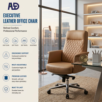 Chaise de bureau de direction moderne de luxe en cuir PU, dossier haut, ergonomique, pivotante, réglable en hauteur, chaise de bureau pour manager