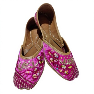 BS INTERNATIONAL Girls Fancy Embroidered <b>Toe</b> Shoes Genuine Leather Indian Traditional Style Fashion Trend Partyware Walking - Product Image 5