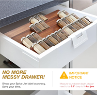 Meilleure vente 2026 : Organisateur de rangement moderne et écologique pour épices de cuisine, insert de tiroir à épices en bois d'acacia, outils pour épices