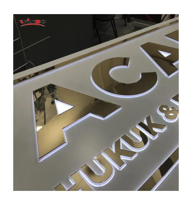 Papan Tanda Bisnis Logo Kantor Dalam Ruangan Luar Ruangan Backlit Diterangi Perusahaan Bisnis Logo Dinding Led 3d Saluran Surat