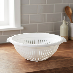 Grand égouttoir et passoire de cuisine en plastique blanc de Turquie - Product Image 2
