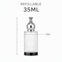 Flacon de parfum vide rechargeable en gros 35 ml, atomiseur spray vert sarcelle avec capuchon doré, motif géométrique, flacons de parfum personnalisables avec logo