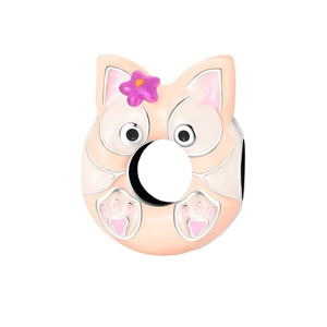 Venta al por mayor transfronteriza de gran demanda: <span class=keywords><strong>Serie</strong></span> de donuts de dibujos animados conectados, Plata 925, Bañado en plata, Cuentas DIY con efecto de aceite, Nuevo modelo W-PAC744 - Product Image 5