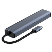 USB-C 7-en-1 vers HDTV 4K/30Hz 2 USB3.0 RJ45 USB-C PD 100W SD/MicroSD BYL-2303 Type C Hub pour accessoires informatiques PC