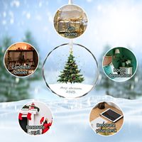 Ornement de Noël rond à suspendre personnalisé avec logo, photo, texte, impression personnalisée, souvenir de Noël, cadeau commémoratif de fête