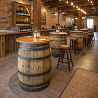 Table de bar populaire en bois massif, style baril de vin vintage, pour pub, bistro, restaurant, mobilier commercial