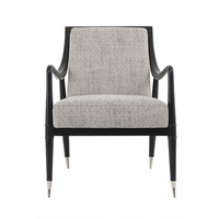 Fauteuil d'appoint minimaliste moderne scandinave contemporain en bois de chêne avec mousse à mémoire de forme, fauteuil de lecture compact pour chaise longue