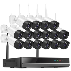 16CH 5MP Wifi Bullet CCTV Camera Set NVR Home an ninh kim loại không thấm nước hai chiều âm thanh tầm nhìn ban đêm HDD dữ liệu CMOS - Product Image 1