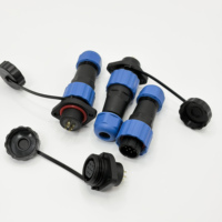 Connecteur d'aviation étanche SD16 SP16 à 2-9 broches, mâle et femelle, à montage sur panneau, en nylon PA66, pour alimentation LED extérieure