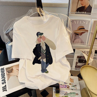 Nouveau T-shirt basique à manches courtes pour l'été, hauts décontractés, T-shirts amples à motif graffiti, col rond, version coréenne, Tee-shirt Femme