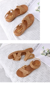 Factory Wholesale Cheap Beef Sandals Flat Student Roman Beach Shoes Soft Soled One-line Women's - Product Image 6