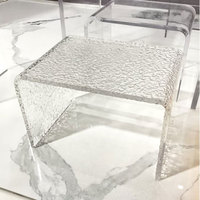 Guangdong acrylique usine personnalisé clair givré U forme acrylique table d'appoint