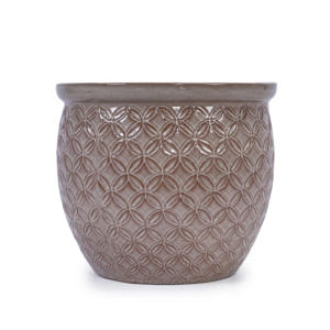 Juego de 3 Macetas Modernas de Cerámica Esmaltada Hechas a Mano con Diseño de Anillo, Estilo Americano, Transpirables, de 15/13/9 Pulgadas de Diámetro - Product Image 6