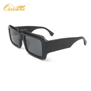 Gafas de sol de acetato cuadradas y gruesas, diseñador de marca negras de lentes de sol, con logotipo personalizado, nuevas, 2022