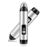 PRITECH 2-in-1 Nasenhaartrimmer Professioneller Elektrischer Ohr- und Nasenhaartrimmer Gesichtsrasierer mit LED-Anzeige Männer-Pflegeset