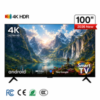Televisor Inteligente Android 4K de 100 Pulgadas, Televisor LED de Vidrio Templado Ultra Grande para Sala de Reuniones, Hotel y Proyectos Comerciales