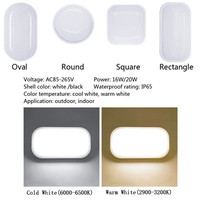 IP65 16W 20W rond/ovale LED étanche à l'humidité plafonnier étanche salle de bain extérieur jardin moderne étanche à l'humidité lumière
