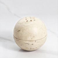 Brûleur à Bakhoor en marbre naturel de style moyen-oriental, sphère en travertin doré, Mubkhara, brûleur d'encens, décoration d'intérieur