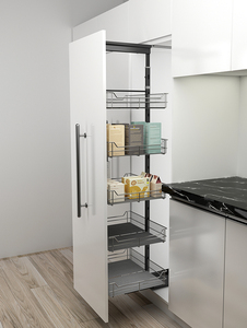 Custom Gray <b>Frame</b> 5-Tier Steel Soft-Close For <b>Clip</b>-on BasketHeavy Duty Tall Unit Pantry Storage Cabinet For Kitchen - Product Image 1