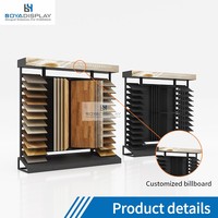 Présentoir sur pied pour échantillons de carreaux métalliques, support de sol personnalisable pour l'affichage des revêtements de sol