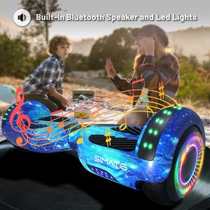 Patineta Eléctrica Hoverboard Unisex de Autoequilibrio de <span class=keywords><strong>6.5</strong></span> Pulgadas y 24V con Luces LED y Batería Inteligente <span class=keywords><strong>Bluetooth</strong></span> con Dos Ruedas - Product Image 2