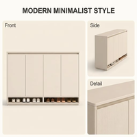 Meuble à chaussures en bois minimaliste moderne, étagère à chaussures quatre portes pour entrée, unité de rangement autoportante, taille personnalisable, mobilier de maison