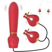 2 in 1 Realistischer Nippel-Dildo G-Punkt Vibrator Sexspielzeug für Damen Weibliche Masturbation Klitoris Nippel-Massagegerät Erwachsenenspielzeug