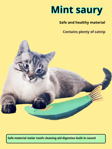 Hierba de algodón sostenible, juguete para mascotas, gatos, perros, hierba gatera, simulación de pescado, mordedor, palo de entrenamiento, autoentretenimiento, bolsa de juguete para gatitos, felpa - Product Image 6