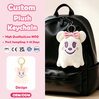 Porte-clés en peluche personnalisé, mini-jouets fantômes mignons, fabrication OEM selon votre design, pendentif pour sacs, décoration d'Halloween, cadeau