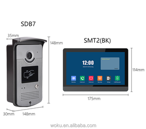 <span class=keywords><strong>Sonnette</strong></span> vidéo avec système d'interphone, déverrouillage RFID, caméra de <span class=keywords><strong>sonnette</strong></span> avec écran de 7 pouces, vision nocturne, téléphone de porte pour villa, vente chaude - Product Image 2